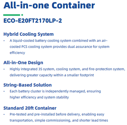 AIO Container Battery 2.17MW ECO-E20FT2170LP-2