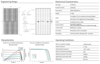 Solar Space 700wp SS9-66HDH Silver Frame