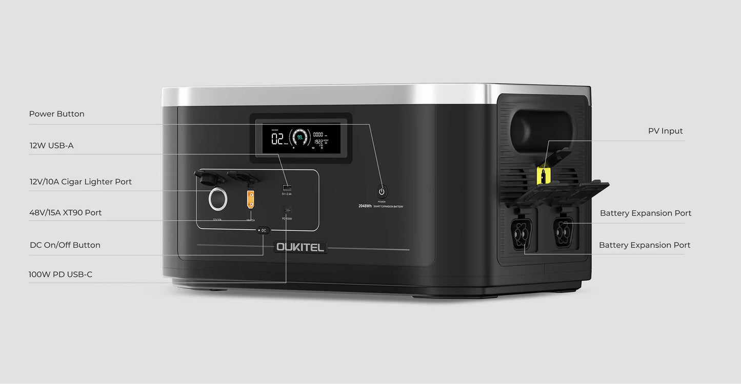 OUKITEL B2000 Erweiterungsakku – 2048 Wh für BP2000 und Standalone-Nutzung